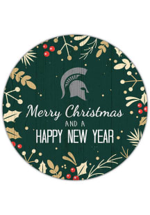 Michigan State Spartans Merry Christmas and New Year Circle Sign