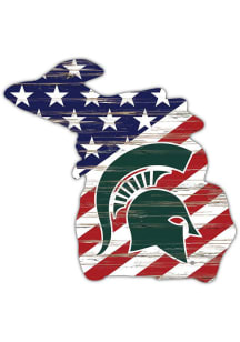 Michigan State Spartans 12 Inch USA State Cutout Sign