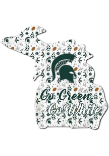 Michigan State Spartans Floral State Sign