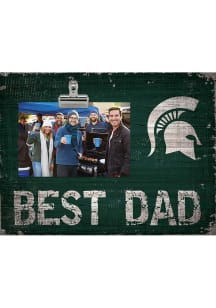 Green Michigan State Spartans Best Dad Clip Picture Frame