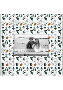 Michigan State Spartans Floral Pattern Picture Frame