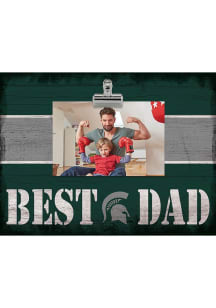 Green Michigan State Spartans Best Dad Clip Picture Frame