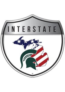 Michigan State Spartans Patriotic Interstate Metal Sign