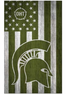 Michigan State Spartans 11x19 OHT Military Flag Sign