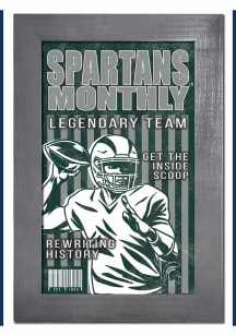 Michigan State Spartans 11x19 Framed Monthly Sign