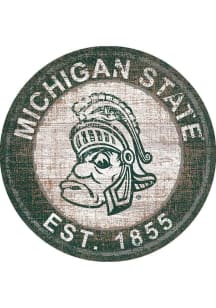 Michigan State Spartans Round Heritage Logo Sign