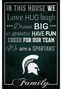 Michigan State Spartans In This House 17x26 Sign