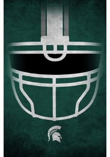 Michigan State Spartans Ghost Helmet 17x26 Sign