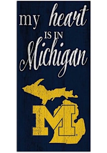 Michigan Wolverines My Heart State Sign - Blue