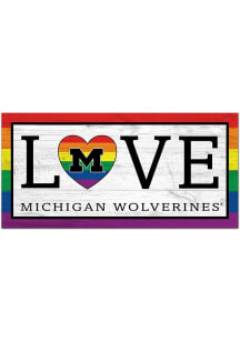 Blue Michigan Wolverines LGBTQ Love Sign