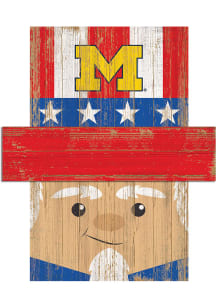 Michigan Wolverines Patriotic Head 6x5 Sign