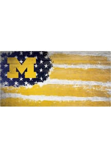 Blue Michigan Wolverines Flag 6x12 Sign