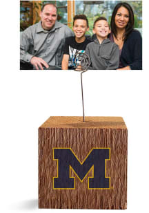 Michigan Wolverines Block Spiral Photo Holder Blue Desk Accessory