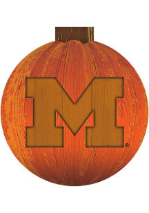 Blue Michigan Wolverines Halloween Pumpkin Sign