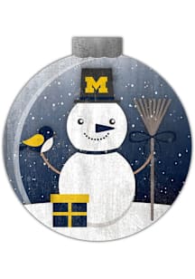Michigan Wolverines Snowglobe 12 Inch Sign - Blue