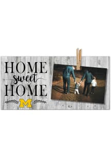 Michigan Wolverines Home Sweet Home Clothespin Picture Frame