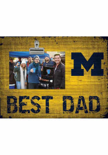 Blue Michigan Wolverines Best Dad Clip Picture Frame