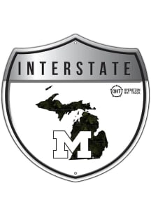 Michigan Wolverines 12in OHT Camo Interstate Sign