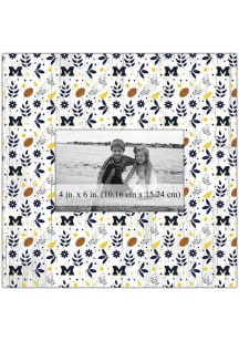 Michigan Wolverines Floral Pattern Picture Frame