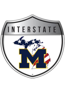 Michigan Wolverines Patriotic Interstate Metal Sign