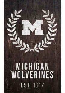 Michigan Wolverines Laurel Wreath Sign