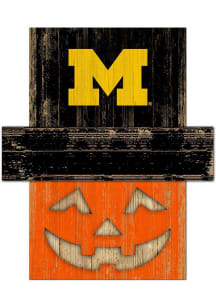 Michigan Wolverines Pumpkin Head Sign