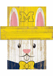 Michigan Wolverines Easter Bunny Head Sign