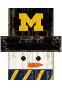 Michigan Wolverines Snowman Head Sign