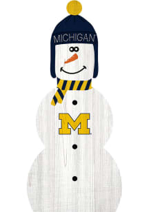 Michigan Wolverines Snowman Leaner Sign
