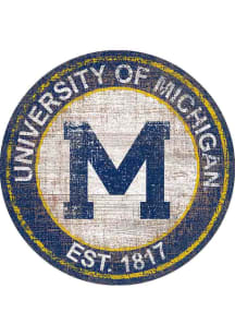 Michigan Wolverines Round Heritage Logo Sign