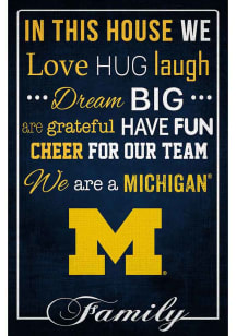 Michigan Wolverines In This House 17x26 Sign