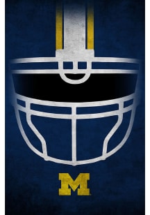 Michigan Wolverines Ghost Helmet 17x26 Sign