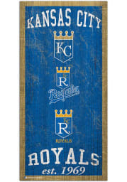 Kansas City Royals 6X12 Heritage Logos Sign