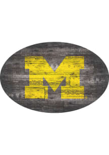 Michigan Wolverines 46 Inch Distressed Wood Sign