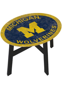 Michigan Wolverines Distressed Side Blue End Table