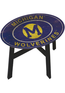 Michigan Wolverines Logo Heritage Side Blue End Table