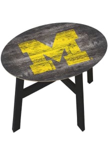 Michigan Wolverines Logo Heritage Side Blue End Table