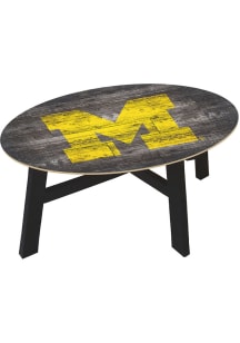 Michigan Wolverines Distressed Wood Blue Coffee Table