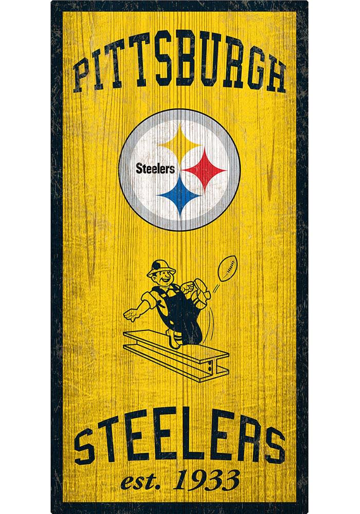 Pittsburgh Steelers 6x12 Ticket Wood Sign, Black, Wood, Rally House