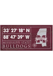 Mississippi State Bulldogs Horizontal Coordinate Sign