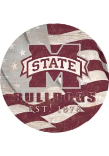 Mississippi State Bulldogs 24in Flag Circle Sign