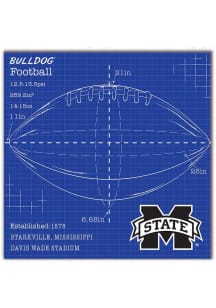 Mississippi State Bulldogs Ball Blueprint Sign