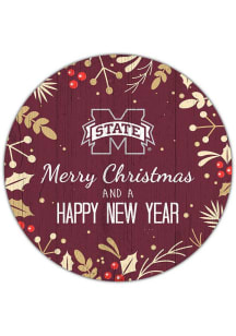 Mississippi State Bulldogs Merry Christmas and New Year Circle Sign