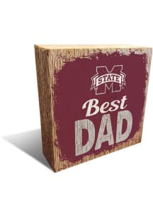Mississippi State Bulldogs Best Dad Block Sign