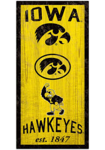 Iowa Hawkeyes 6X12 Heritage Logos Sign