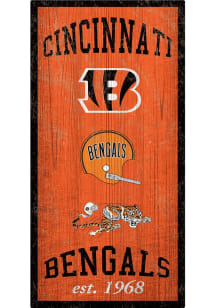 Cincinnati Bengals 6X12 Heritage Logos Sign