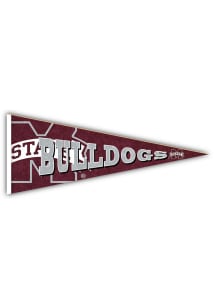 Mississippi State Bulldogs Wood Pennant Sign