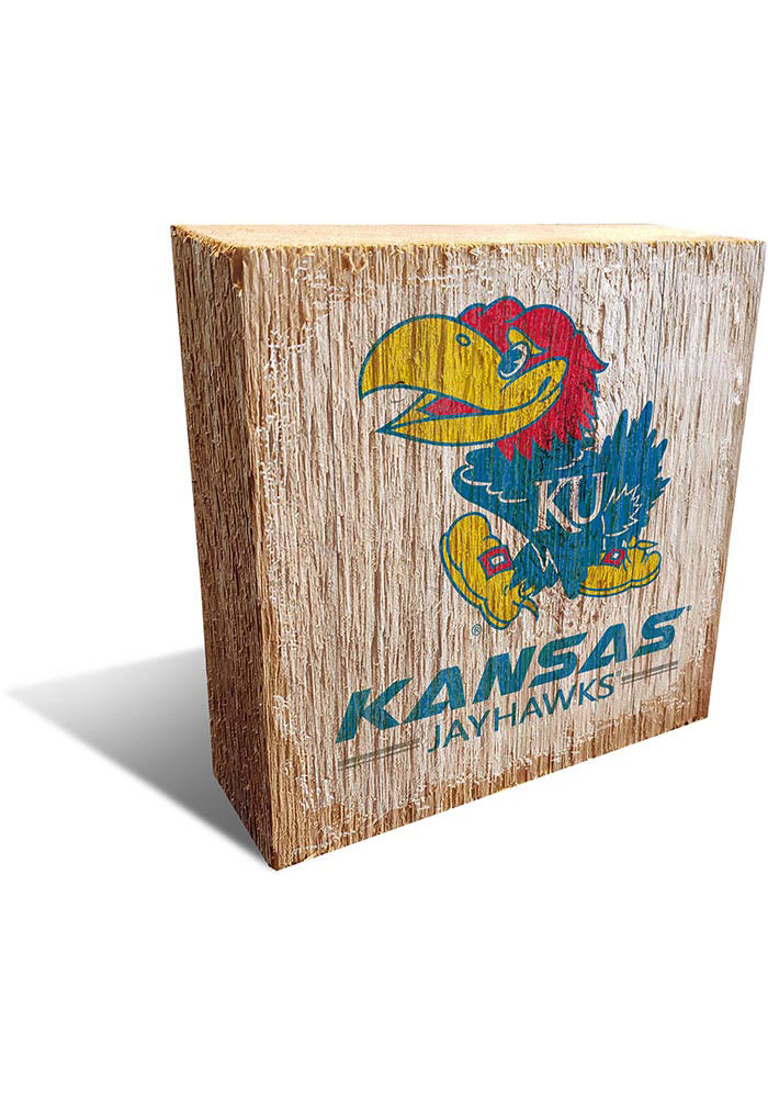 Kansas Jayhawks Team Logo Block Sign