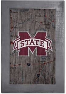 Mississippi State Bulldogs City Map Sign