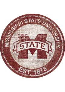 Mississippi State Bulldogs Round Heritage Logo Sign